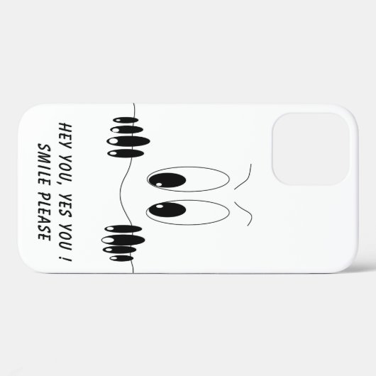 Funny iPhone Case mit Neugier Augen - Lächeln (Rückseite (Horizontal))