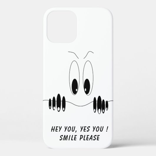 Funny iPhone Case mit Neugier Augen - Lächeln (Rückseite)