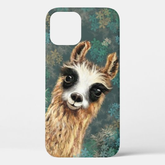 Funny iPhone Case mit Neugierigem Lama (Rückseite)