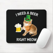 Funny Irish Beer Cat St Patricks Day Drinking With Mousepad (Mit Mouse)