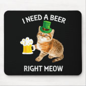 Funny Irish Beer Cat St Patricks Day Drinking With Mousepad (Vorne)