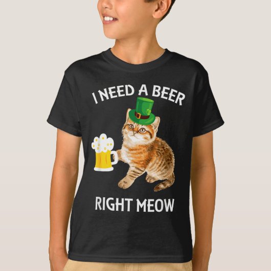 Funny Irish Beer Cat St Patricks Day Drinking With T-Shirt (Vorderseite)