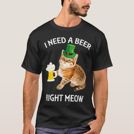 Funny Irish Beer Cat St Patricks Day Drinking With T-Shirt (Vorderseite)