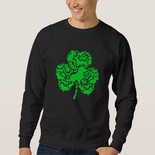 Funny Irish Dackel Dog Kleeblatt St Patrick S Da D Sweatshirt (Vorderseite)