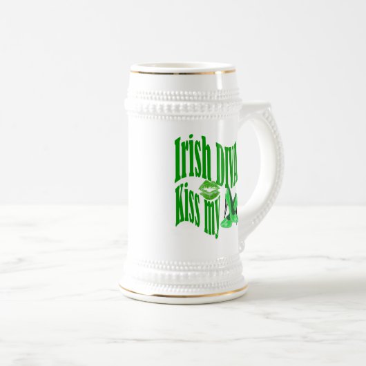 Funny Irish diva St Patrick's Day Bierglas (VorderseiteRechts)