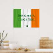 Funny Irish Drink Proverb Flag Kleeblatt Paddy Poster (Küche)
