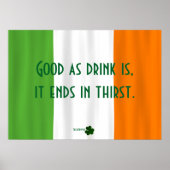 Funny Irish Drink Proverb Flag Kleeblatt Paddy Poster (Vorne)