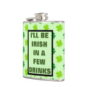 Funny Irish Drink Spaß Zitat Booze Whiskey Fla Flachmann (Links)