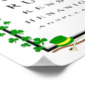 Funny Irish Eye Test Chart No Drunken Shenanigans Poster (Ecke)