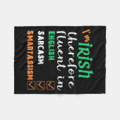 Funny Irish Fluent In Smart St Patricks Gift Fleecedecke (Vorderseite (Horizontal))
