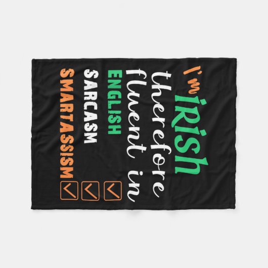 Funny Irish Fluent In Smart St Patricks Gift Fleecedecke (Vorderseite (Horizontal))
