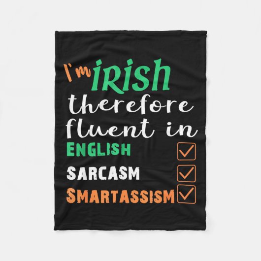 Funny Irish Fluent In Smart St Patricks Gift Fleecedecke (Vorderseite)