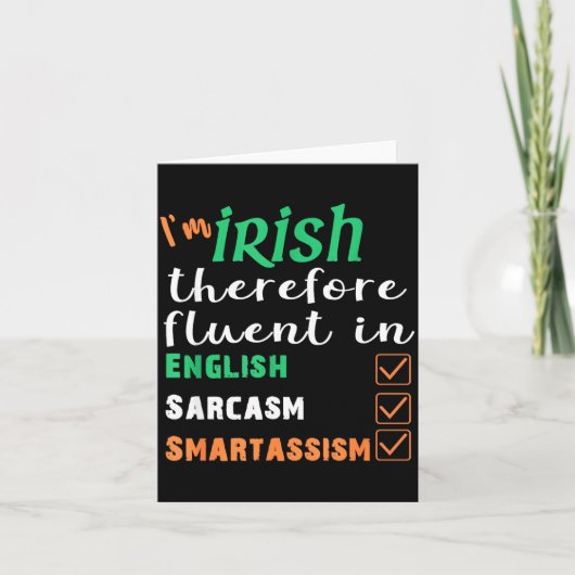 Funny Irish Fluent In Smart St Patricks Gift Karte (Vorderseite)