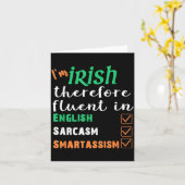 Funny Irish Fluent In Smart St Patricks Gift Karte (Gelbe Blume)