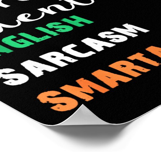Funny Irish Fluent In Smart St Patricks Gift  Poster (Ecke)