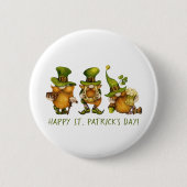 Funny Irish Gnomes Happy St Patrick's Day Button (Vorderseite)