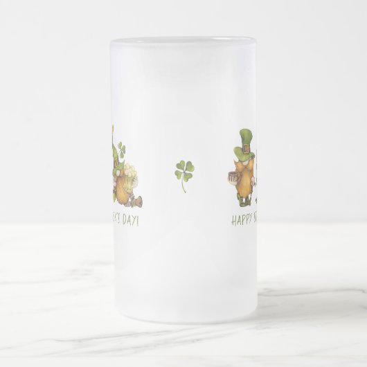 Funny Irish Gnomes Happy St Patrick's Day Mattglas Bierglas (Mittel)