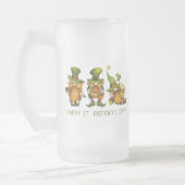 Funny Irish Gnomes Happy St Patrick's Day Mattglas Bierglas (Links)