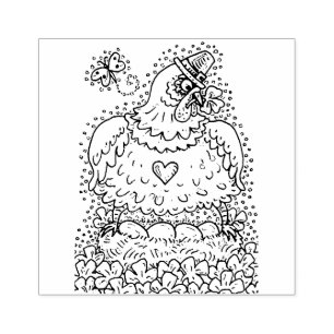 FUNNY IRISH HEN, EIER UND KLEEBLÄTTER NIEDLICH CHI GUMMISTEMPEL