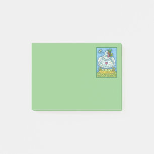 FUNNY IRISH HEN, GRÜNE EIER UND KLEEBLÄTTER NIEDLI POST-IT KLEBEZETTEL