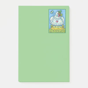 FUNNY IRISH HEN, GRÜNE EIER UND KLEEBLÄTTER NIEDLI POST-IT KLEBEZETTEL