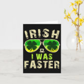 Funny Irish I war schneller Runner St Patricks Day Karte (Gelbe Blume)