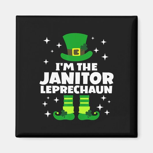 Funny Irish Janitor Leprechaun Happy St Patricks D Magnet (Vorne)