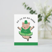 Funny Irish Jig St. Patrick's Day Postcard Postkarte (Stehend Vorderseite)