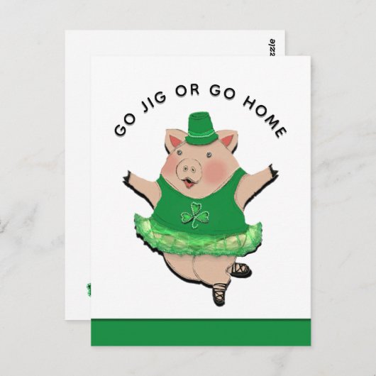 Funny Irish Jig St. Patrick's Day Postcard Postkarte (Vorne/Hinten)