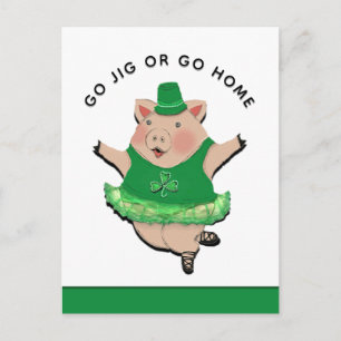Funny Irish Jig St. Patrick's Day Postcard Postkarte