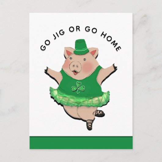 Funny Irish Jig St. Patrick's Day Postcard Postkarte (Vorderseite)