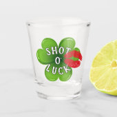 Funny Irish Kiss Lucky Green Clover Leaf Schnapsglas (Vorderseite)