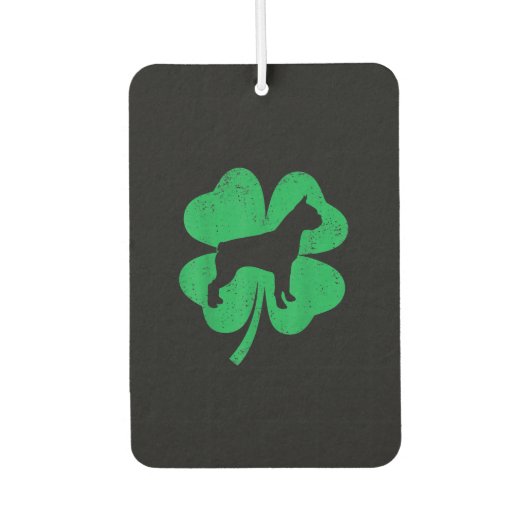 Funny Irish Kleeblatt Leaf Boston Terrier Autolufterfrischer (Vorderseite)