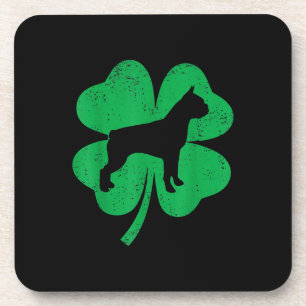 Funny Irish Kleeblatt Leaf Boston Terrier Getränkeuntersetzer