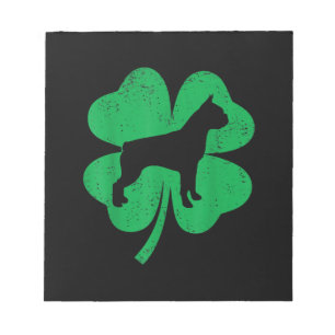 Funny Irish Kleeblatt Leaf Boston Terrier Notizblock