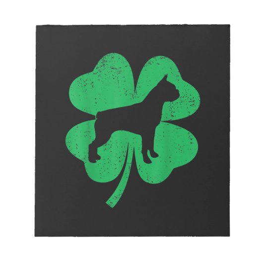 Funny Irish Kleeblatt Leaf Boston Terrier Notizblock (Vorderseite)