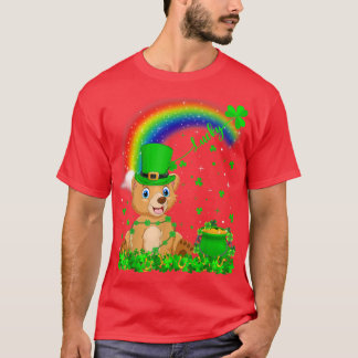 Funny Irish Kleeblatt Rainbow Lucky Bear St Patric T-Shirt