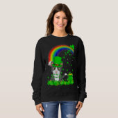 Funny Irish Kleeblatt Rainbow Lucky Cat St Patrick Sweatshirt (Vorne ganz)