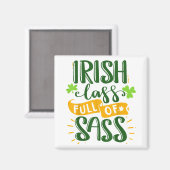 Funny Irish lass voll sass St Patricks Day Luck Magnet (Vorderseite/Rückseite)