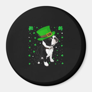 Funny Irish Leprechaun Hat Boston Terrier Magnet