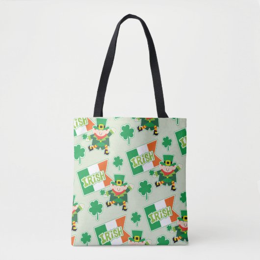 Funny Irish Leprechaun Pattern Tasche (Vorderseite)
