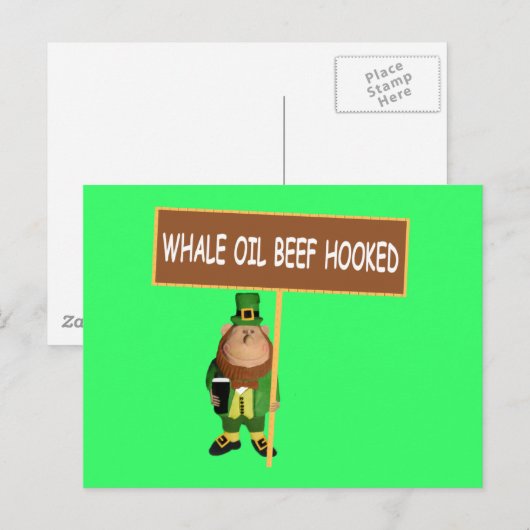 Funny Irish Leprechaun Postkarte (Vorne/Hinten)