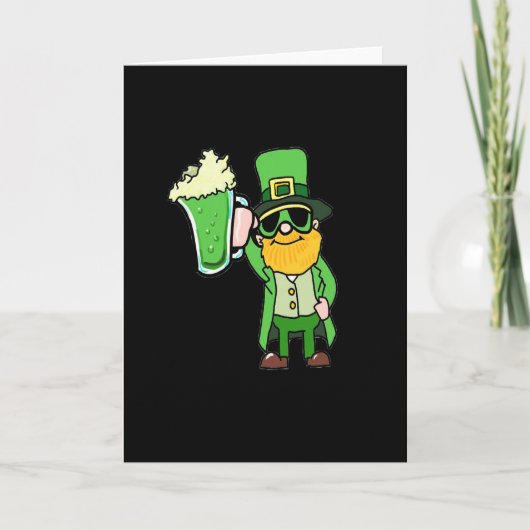 Funny Irish Leprechaun Zeichnend Karte (Vorderseite)
