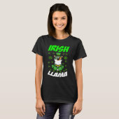 Funny Irish Llama Alpaca Face Niedlich St Patrick  T-Shirt (Vorne ganz)