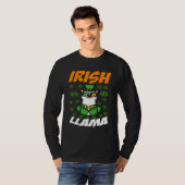Funny Irish Llama Alpaca Face Niedlich St Patrick T-Shirt (Vorne ganz)