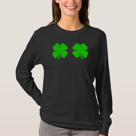 Funny Irish Lucky Shamrock Bra T-Shirt (Vorderseite)