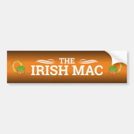 FUNNY IRISH MAC | WEISSER Text auf ORANGE Autoaufkleber