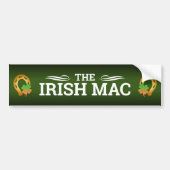 FUNNY IRISH MAC | WHITE Text on GREEN Autoaufkleber (Vorne)