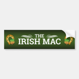 FUNNY IRISH MAC | WHITE Text on GREEN Autoaufkleber