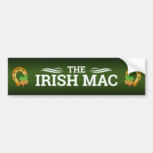 FUNNY IRISH MAC | WHITE Text on GREEN Autoaufkleber (Vorne)